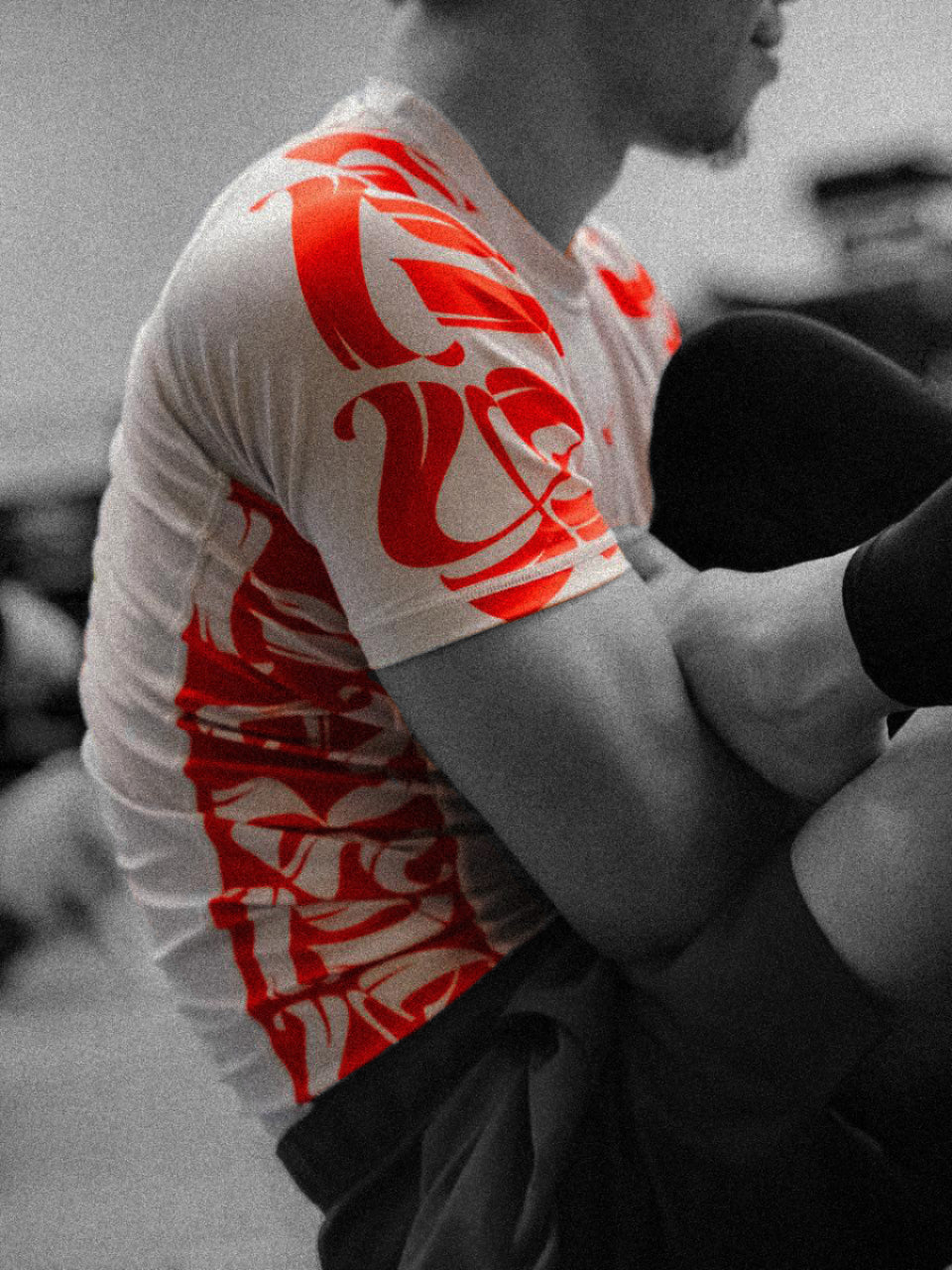 White & Red Rashguard